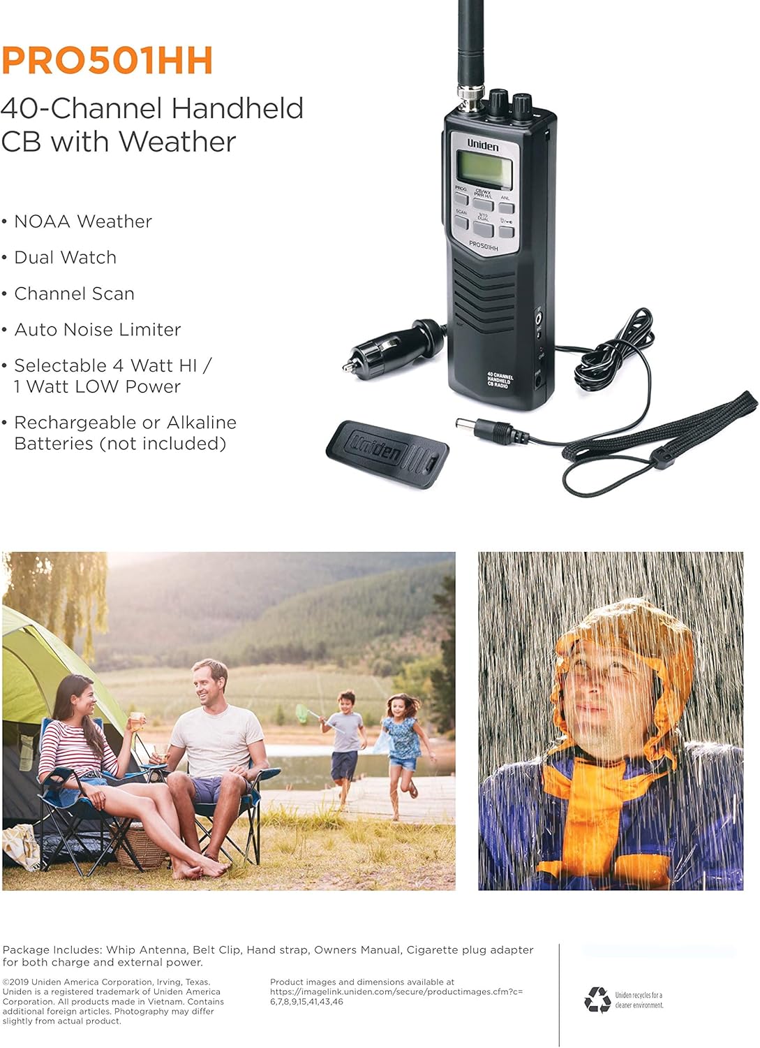 Uniden PRO501 40-Channel Portable Handheld CB Radio