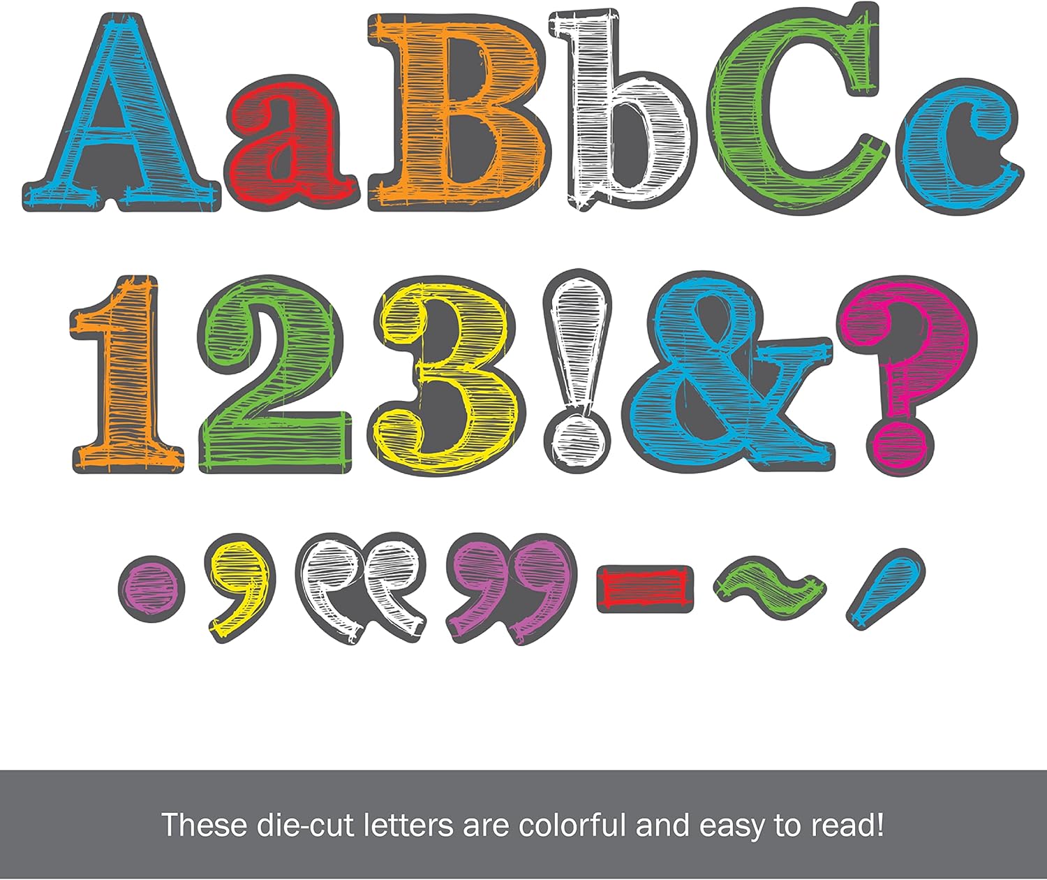 Barker Creek 4" Letter Pop-Outs, Die-Cut Letters, Numbers & Punctuation