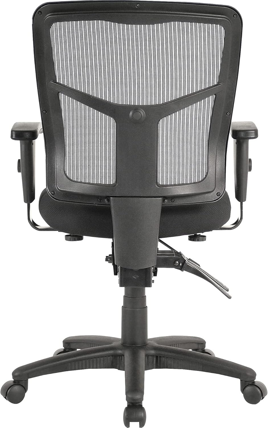 Lorell, LLR86201, ErgoMesh Series Managerial Mid-Back Chair Black Mesh Back/ Black Fabric Seat