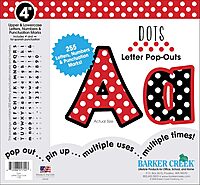 Barker Creek Letter Pop-Outs, 4" Dots, Multicolor Designer Letters for Bulletin Boards, Breakrooms, Reception Areas, Signs, Displays, and More! 4 ", 255 Characters per Set (1702)