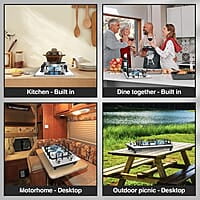 Estufa de gas de 2 quemadores, de 12 pulgadas Estufa de gas de 2 quemadores, de 12 pulgadas