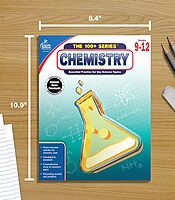 Carson Dellosa The 100 Series Chemistry Workbook, Science Book for Grades 9-12, Periodic Table, Atomic Structure, Scientific Notation, and More, Classroom or Homeschool Curriculum (Volume 4)