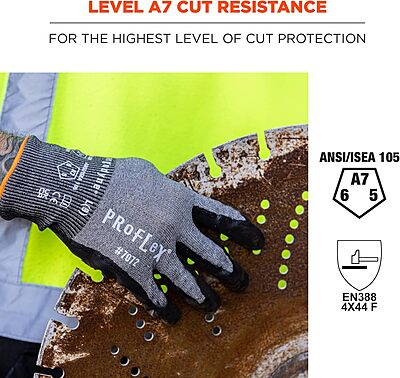 Ergodyne ProFlex 7072 Nitrile-Coated Cut-Resistant Gloves, Gray
