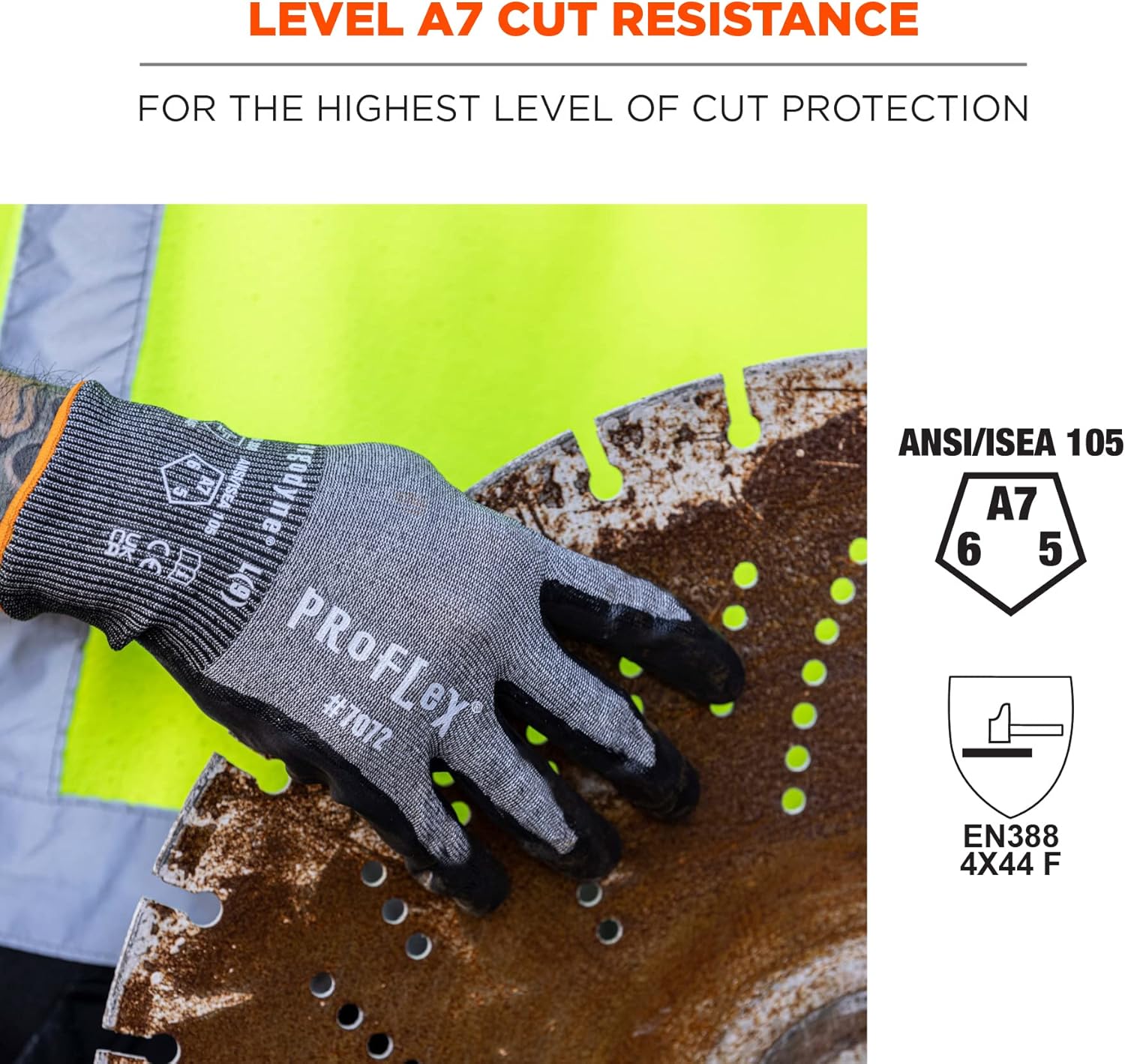 Ergodyne ProFlex 7072 Nitrile-Coated Cut-Resistant Gloves, Gray