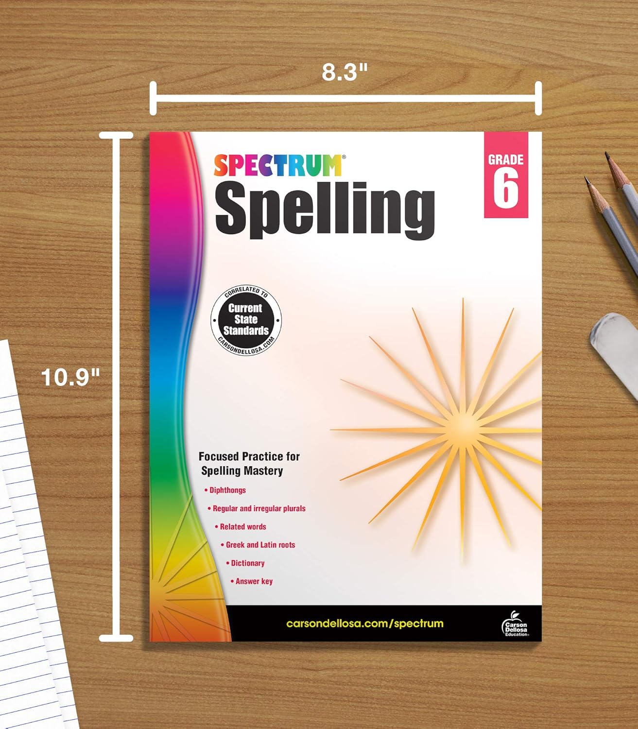 Spectrum Spelling Workbook Grade 6, Ages 11 to 12, Grade 6 Spelling, Handwriting Practice with 6th Grade Spelling Root Words