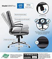 Boss Office Products CaressoftPlus Executive Chair, Traditional, Metal Chrome Finish 30D x 27W x 42H in