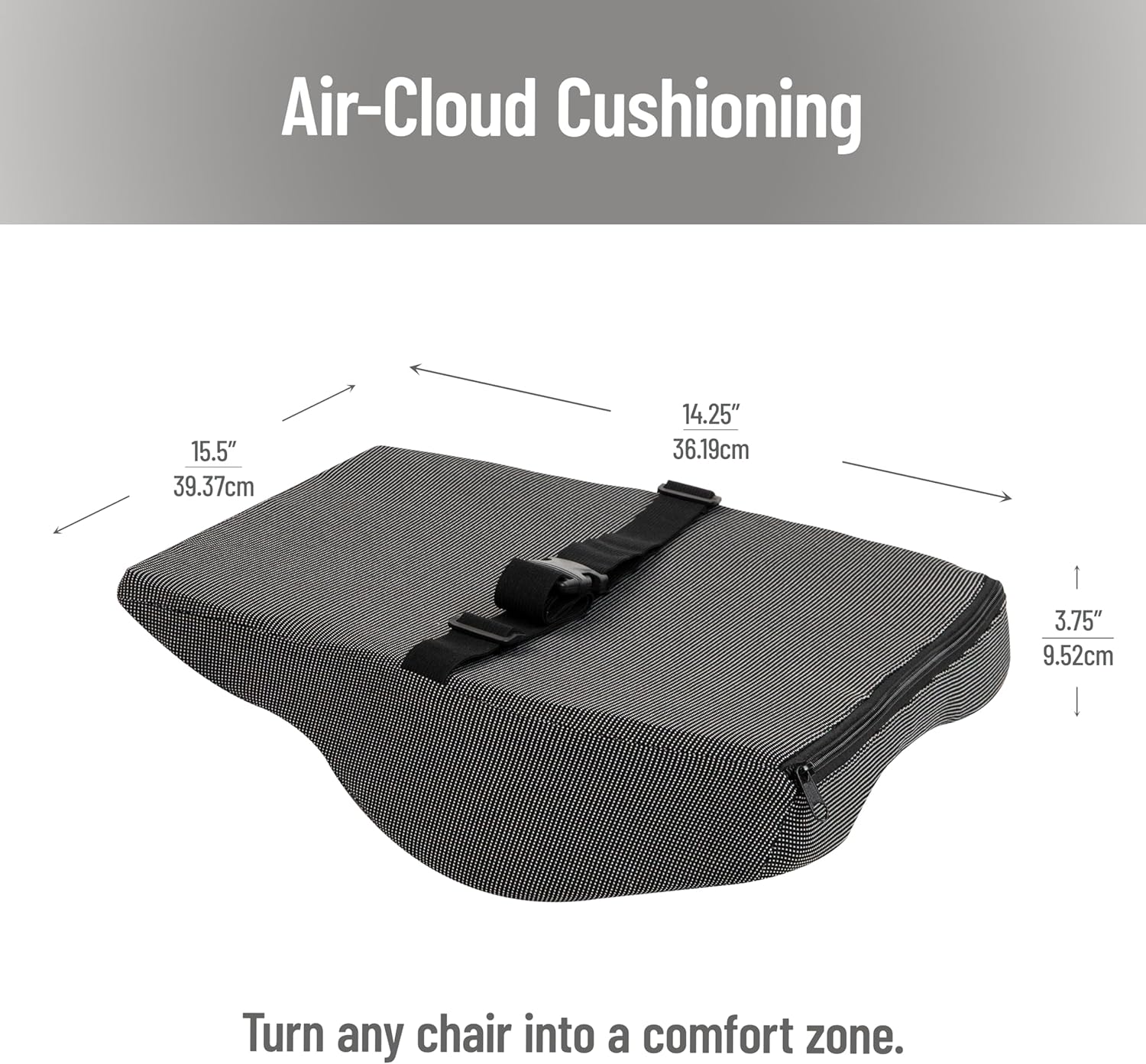 MIND READER Air-Cloud Lumbar Cushion, Memory Foam Back Support