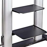 StarTech.com Rolling TV Cart/Stand On Wheels, Up to 100-inch/220lb Flat Screens, Hand Crank Height Adjustable Mobile Trolley