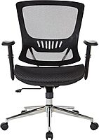 Office Star Mesh Seat and Back Office Task Chair with Lumbar Support and Height Adjustable Arms