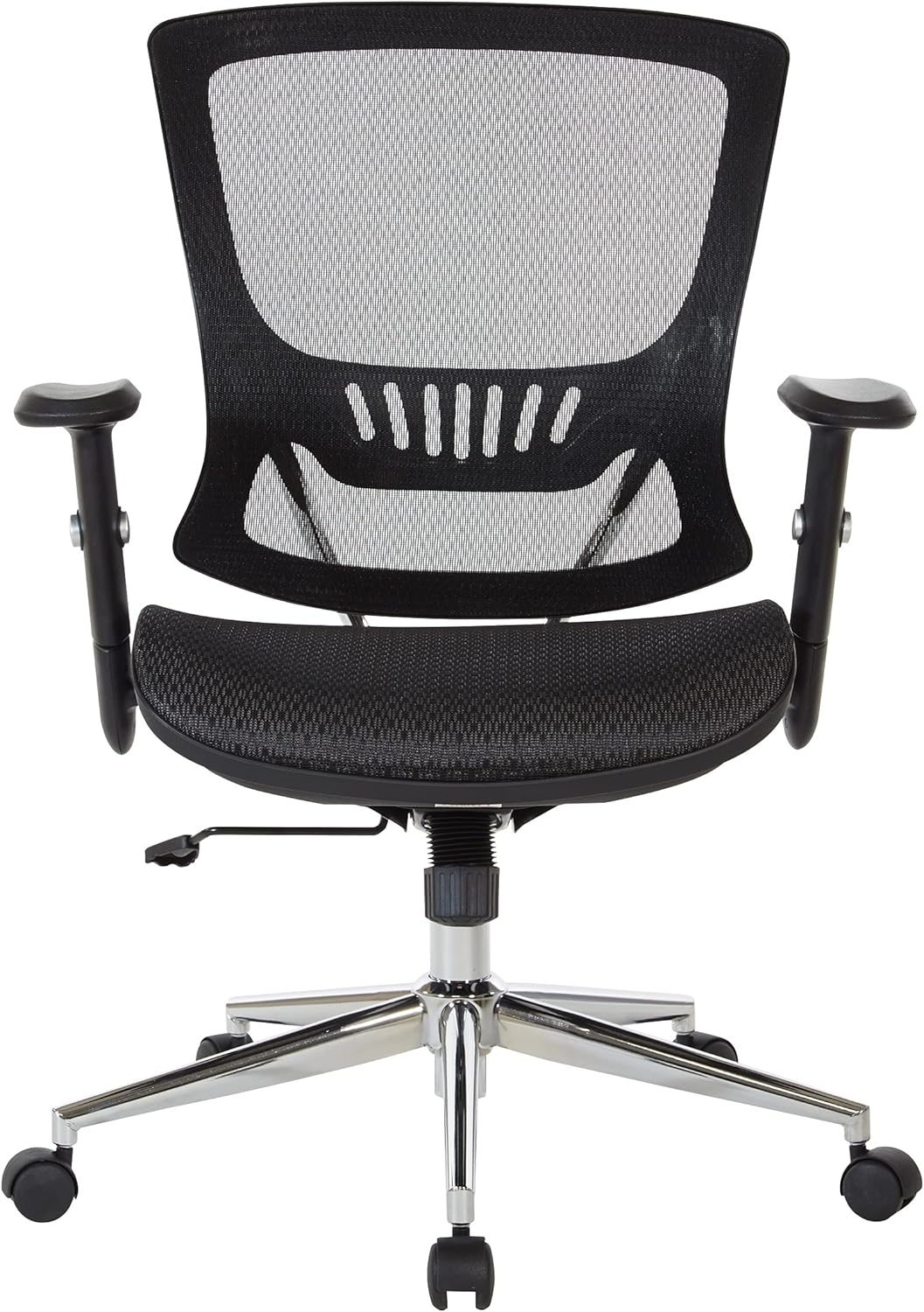 Office Star Mesh Seat and Back Office Task Chair with Lumbar Support and Height Adjustable Arms