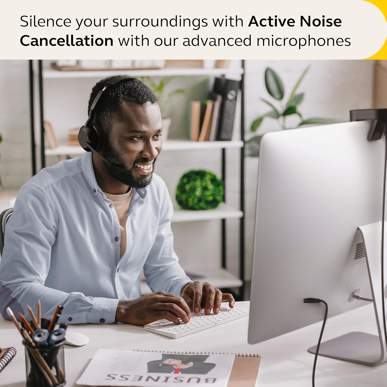 Jabra Evolve2 55 Stereo Wireless Headset - AirComfort, Noise-Cancelling Mics & Active Noise Cancellation