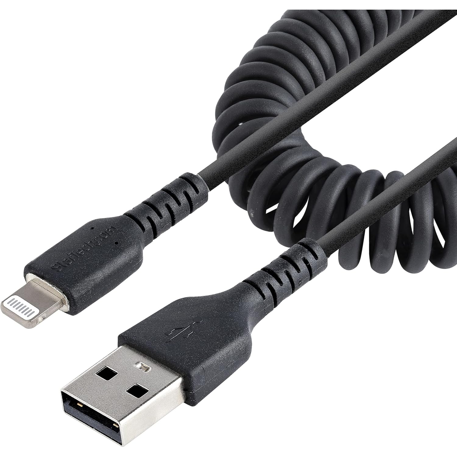 StarTech.com Coiled USB-A to Lightning Cable, MFi Certified, Durable TPE Jacket, Aramid Fiber Reinforced