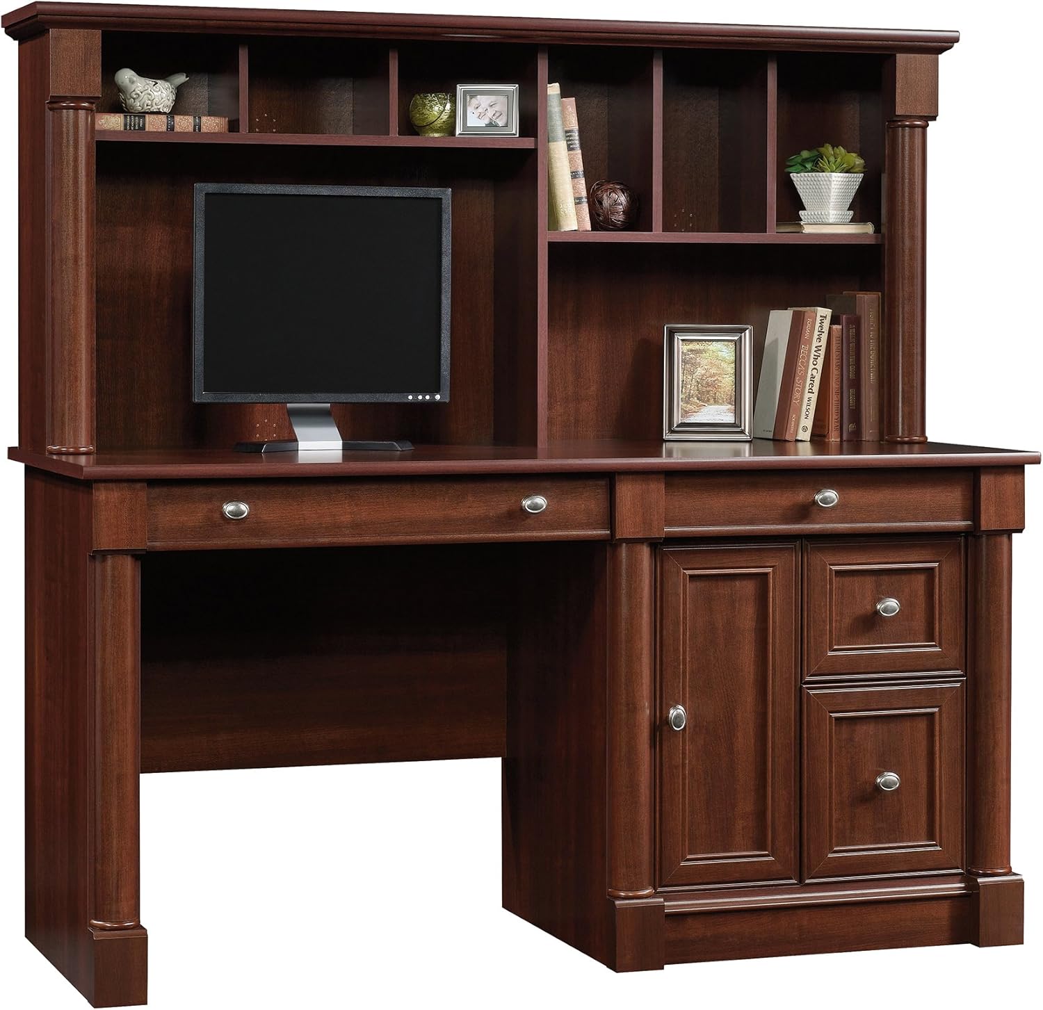 Sauder Palladia Computer Desk with Hutch, Home Office Desk