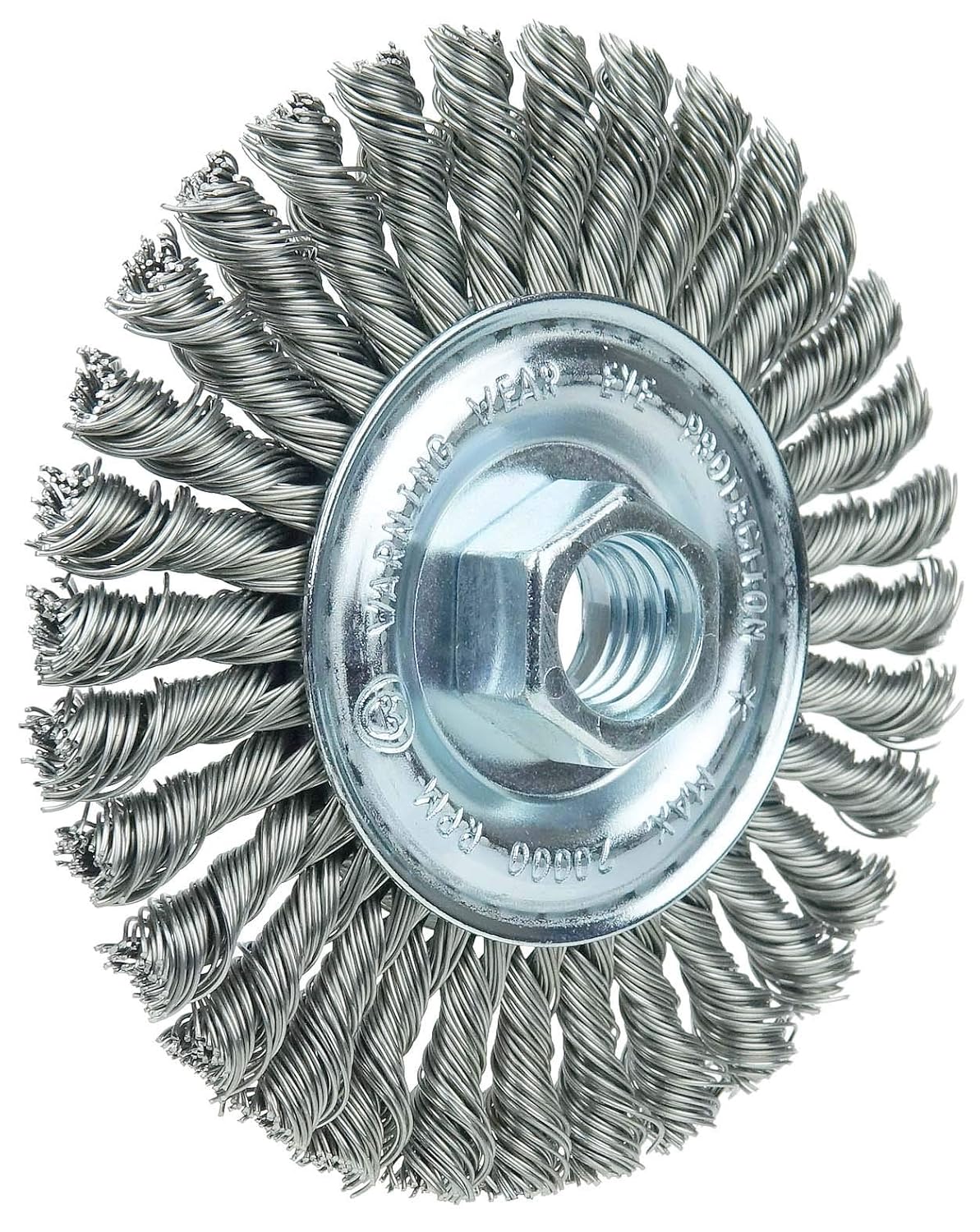 Weiler 36218 Wolverine 4" Knot Wire Wheel, Stringer Bead Twist, .020" Steel Fill, 5/8-11 UNC Nut, Made in The USA (Pack of 5)