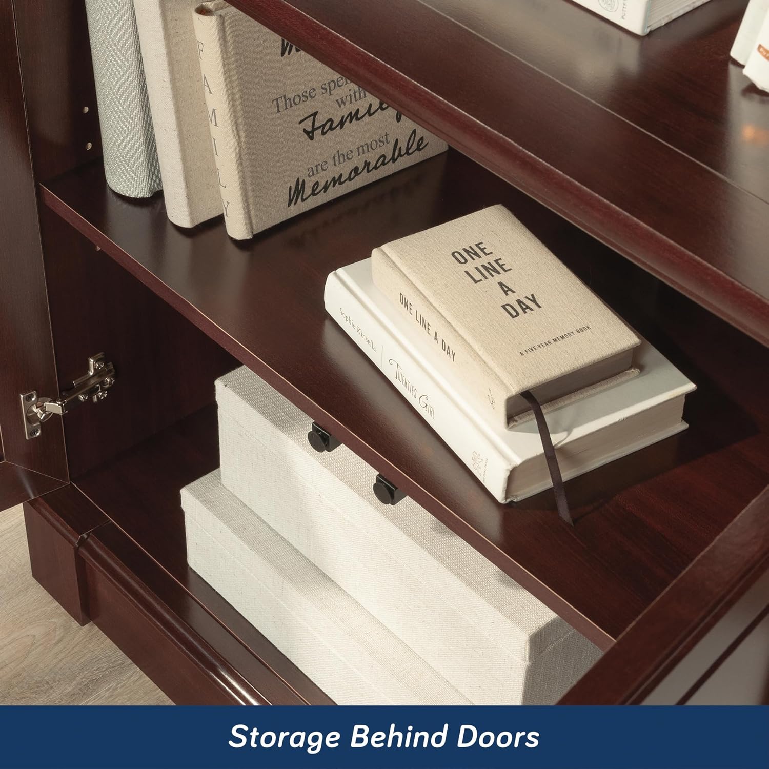 SAUDER Palladia 5-Shelf Library Bookcase with Doors