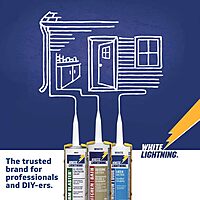 White Lightning WL30060 3006 Siliconized Acrylic Latex All Purpose Caulk, 10 oz Cartridge, White