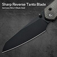 CIVIVI Vision FG Pocket Knife for EDC, Superlock Folding Knife with 3.54" Reverse Tanto Nitro-V Blade Micarta Handle, Ideal Gift for Men Women C22036-3 Dark Green