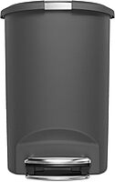 simplehuman 50 Liter / 13 Gallon Semi-Round Kitchen Step Trash Can with Secure Slide Lock