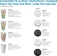Dixie PerfecTouch Insulated Paper Hot Cups, 16 oz, Coffee Haze Design - 50 Count