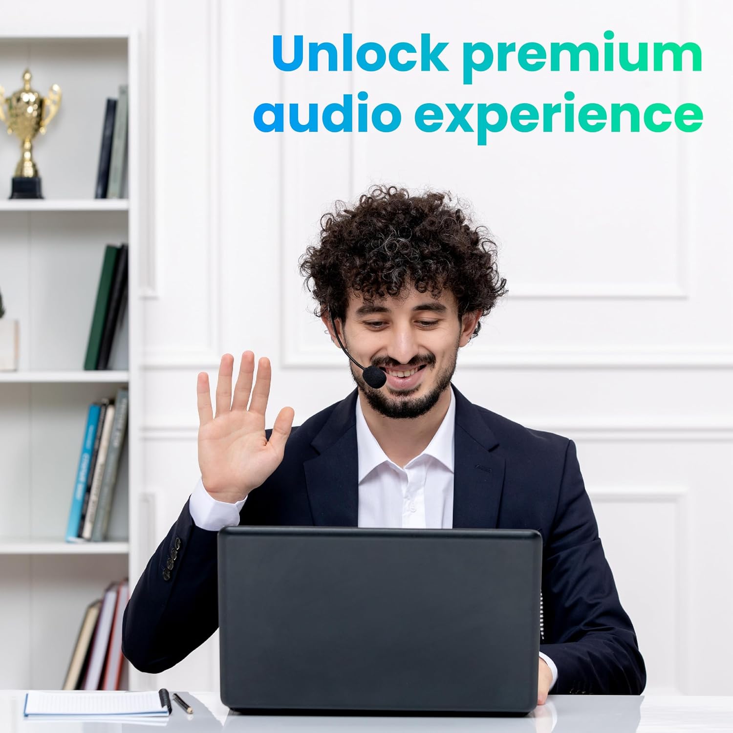 OTM Essentials Pro Headset, Noise-Canceling Headphones, On-Ear Design, in-Line Volume Control, Headset with Mic and USB