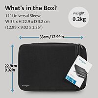 Kensington Laptop Sleeve with Storage Pocket and Fleece Interior