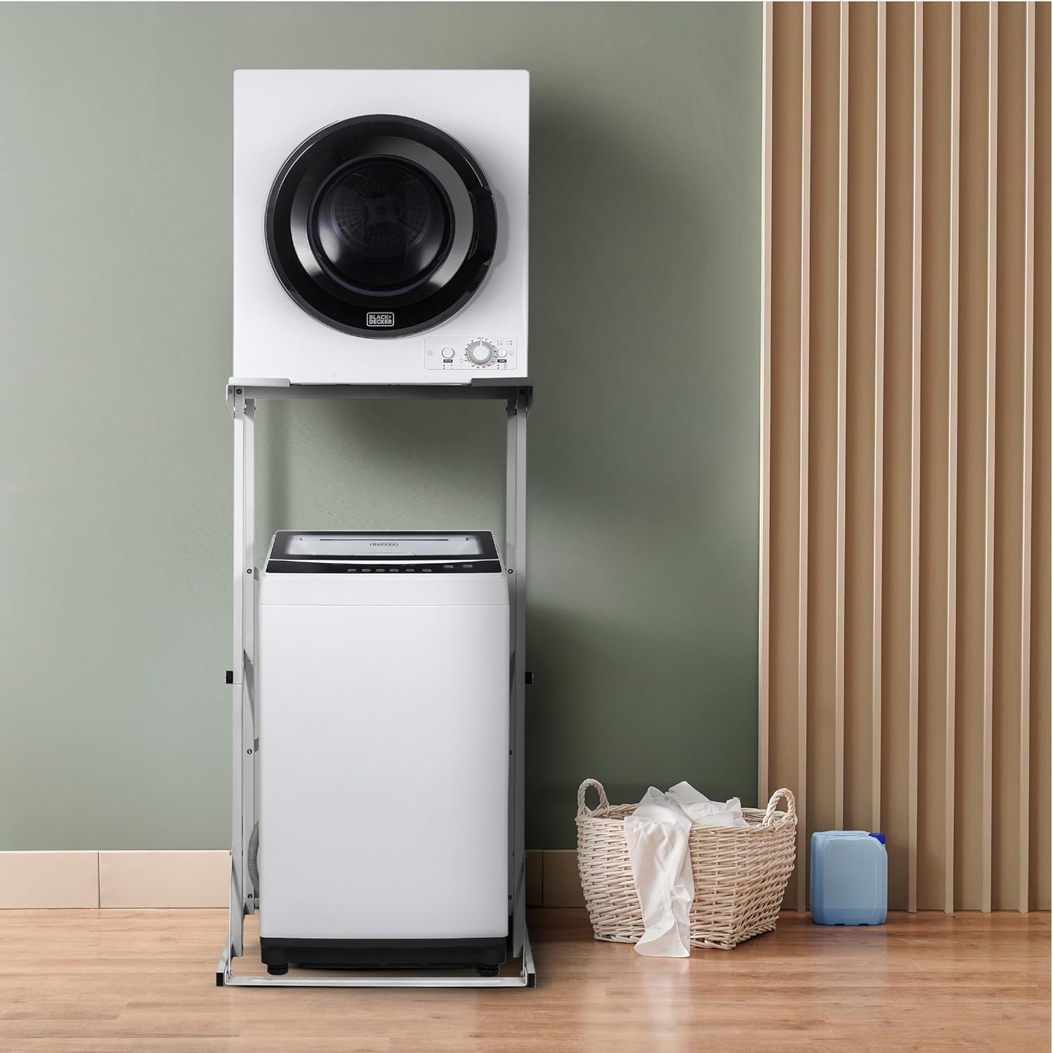 Black+Decker Washer Dryer Stacking Rack Stand, Compatible with Black and Decker Portable Washers and Dryers
