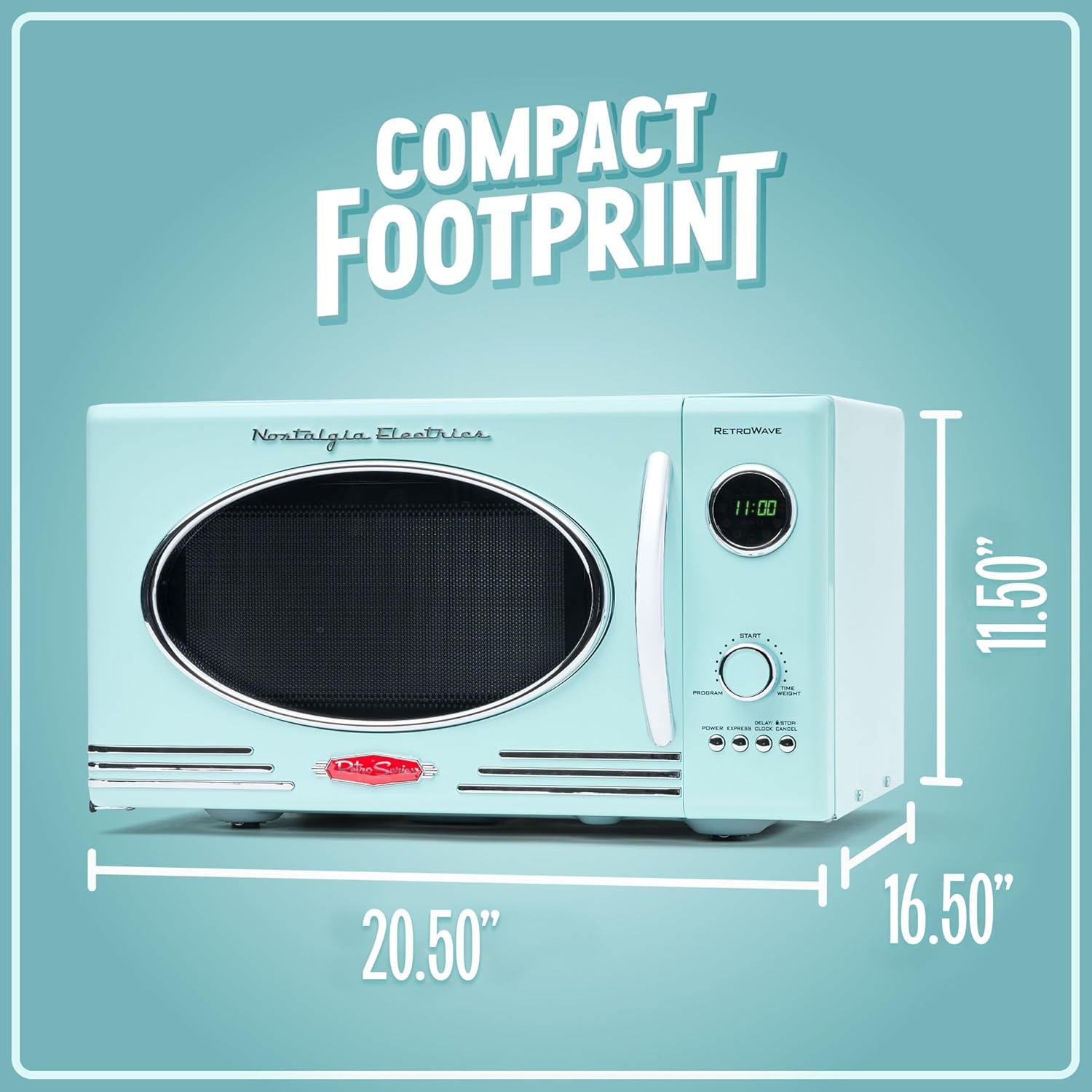 Nostalgia Retro Countertop Microwave Oven