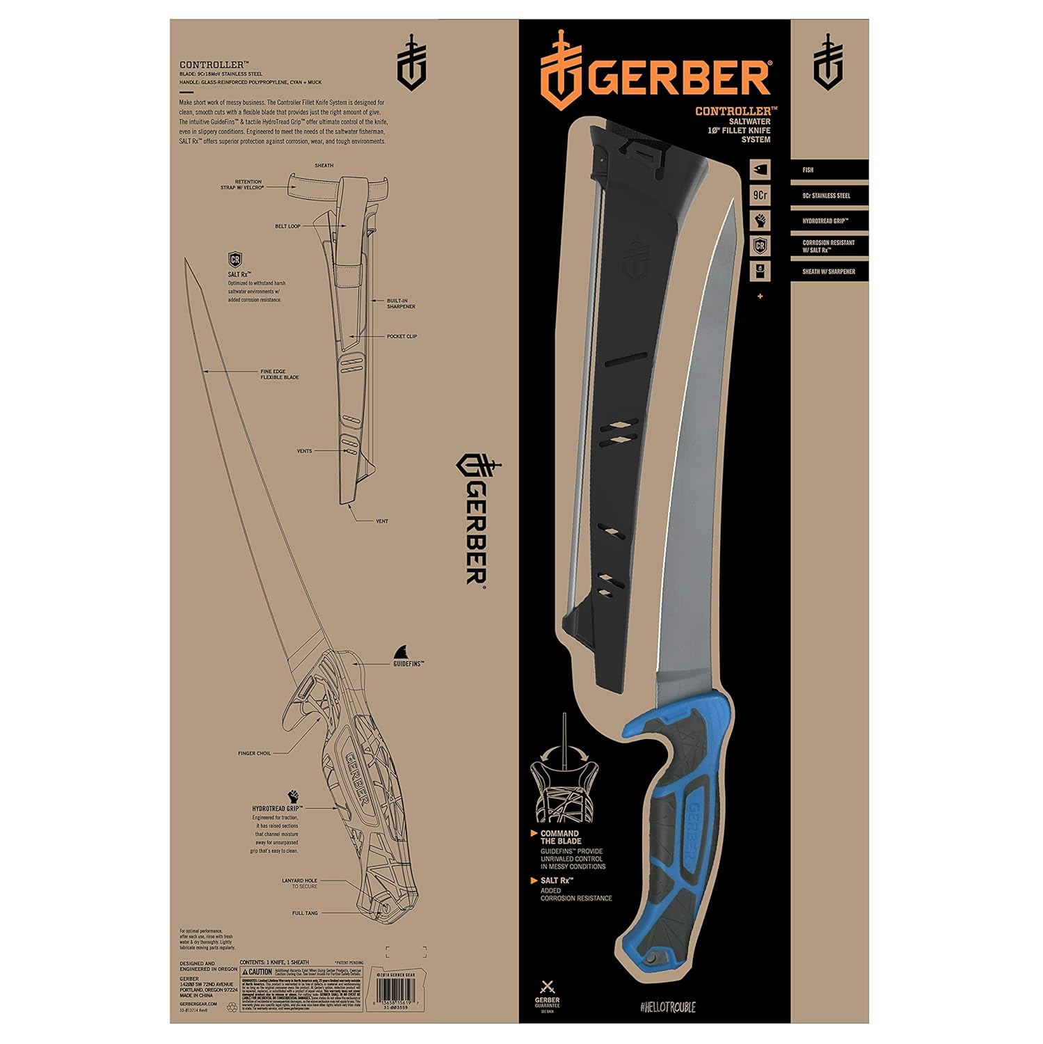 Gerber Controller Fillet Knife 10in