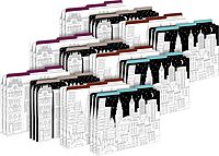 Barker Creek Designer File Folders Set of 36, Color Me! Cityscapes, Multi-Design Set, Adult Coloring Book Style, Solid Colors on Inside, Letter-Size, 1/3 Cut Tabs, 36 Folders in Set (3939)