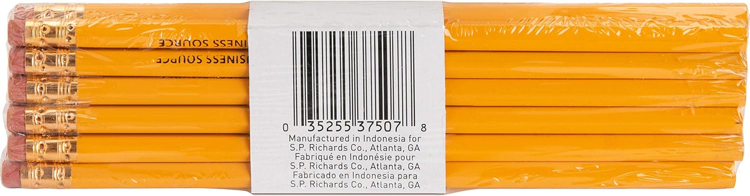 Business Source Unsharpened Woodcase No. 2 Pencils - Pack of 12 (37507), Yellow