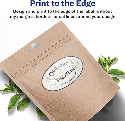 Avery Glossy White Oval Labels, Sure Feed Technology, 3" x 5", Print-to-The-Edge, Permanent Adhesive, Laser/Inkjet Printable