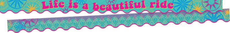 Barker Creek Double-Sided Scalloped Edge Border 2-Pack, Bohemian, Trim Out Bulletin Boards and Create Colorful Displays with 78' of Designer Double-Sided Border, 2.25" x 78' (3700)