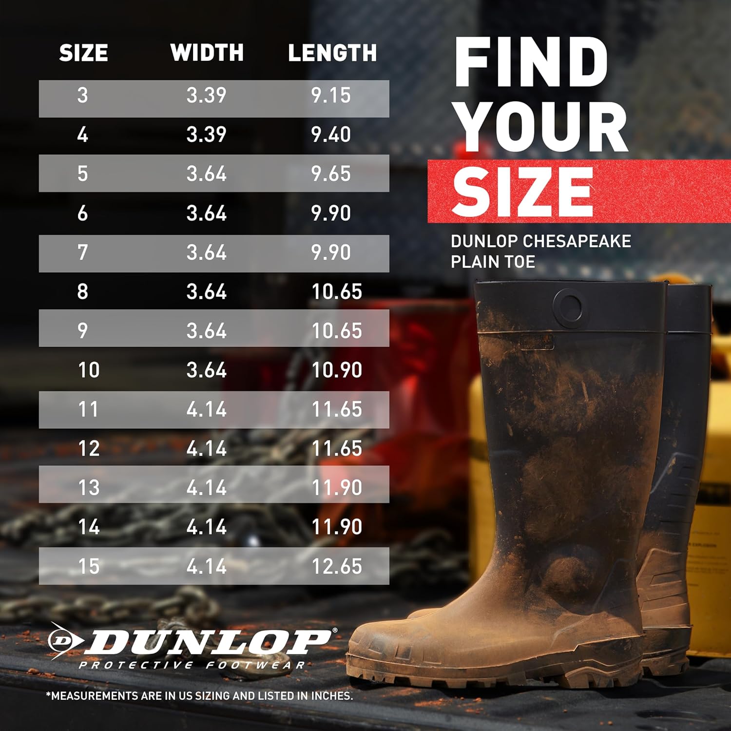 DUNLOP 8677508 Chesapeake Boots, 100% Waterproof PVC, Lightweight And Durable Protective Footwear, Size 8