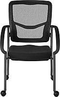 Office Star ProGrid Deluxe Stackable Visitor's Chair with Breathable Back and Padded Lumbar Support Seat