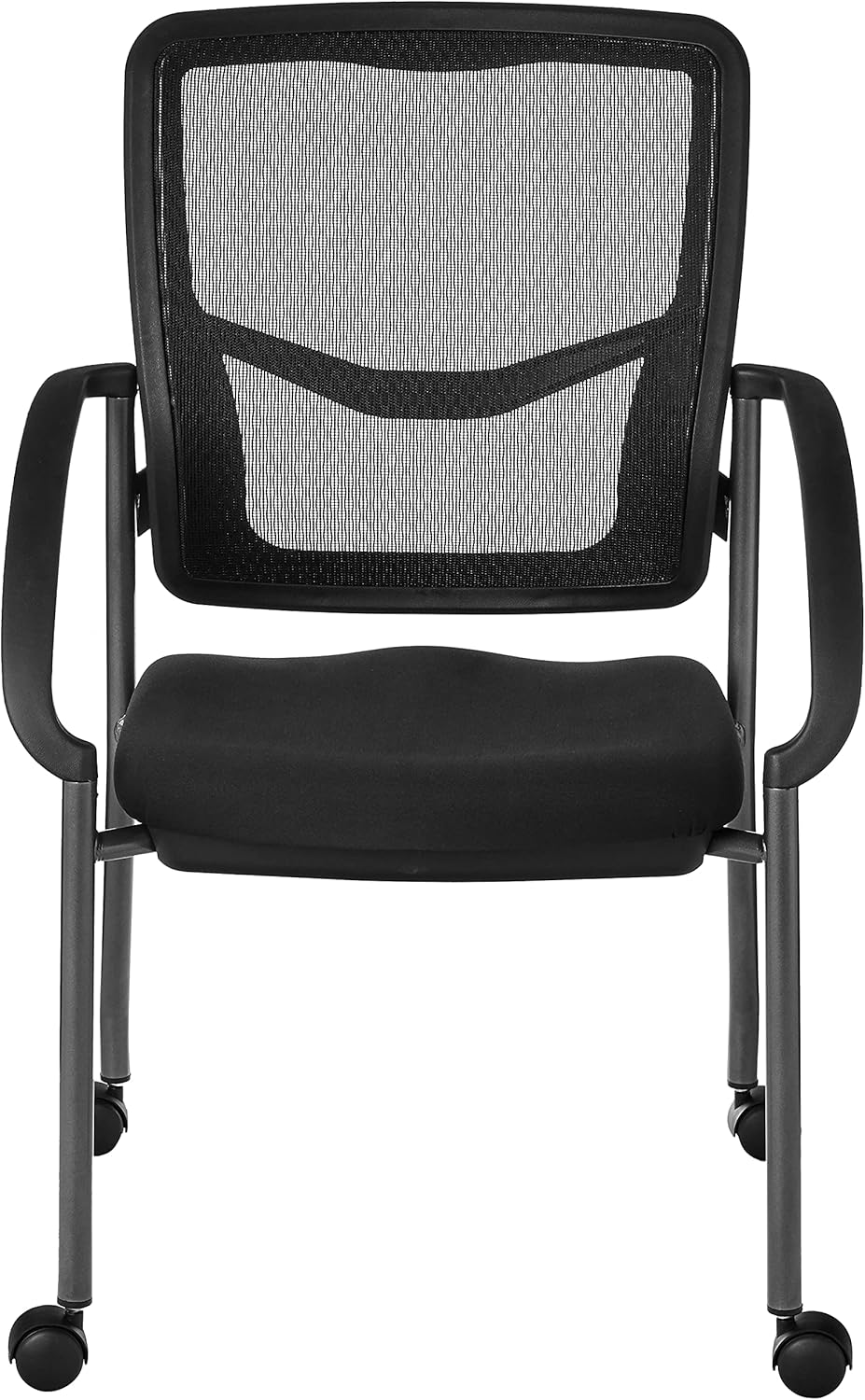 Office Star ProGrid Deluxe Stackable Visitor's Chair with Breathable Back and Padded Lumbar Support Seat