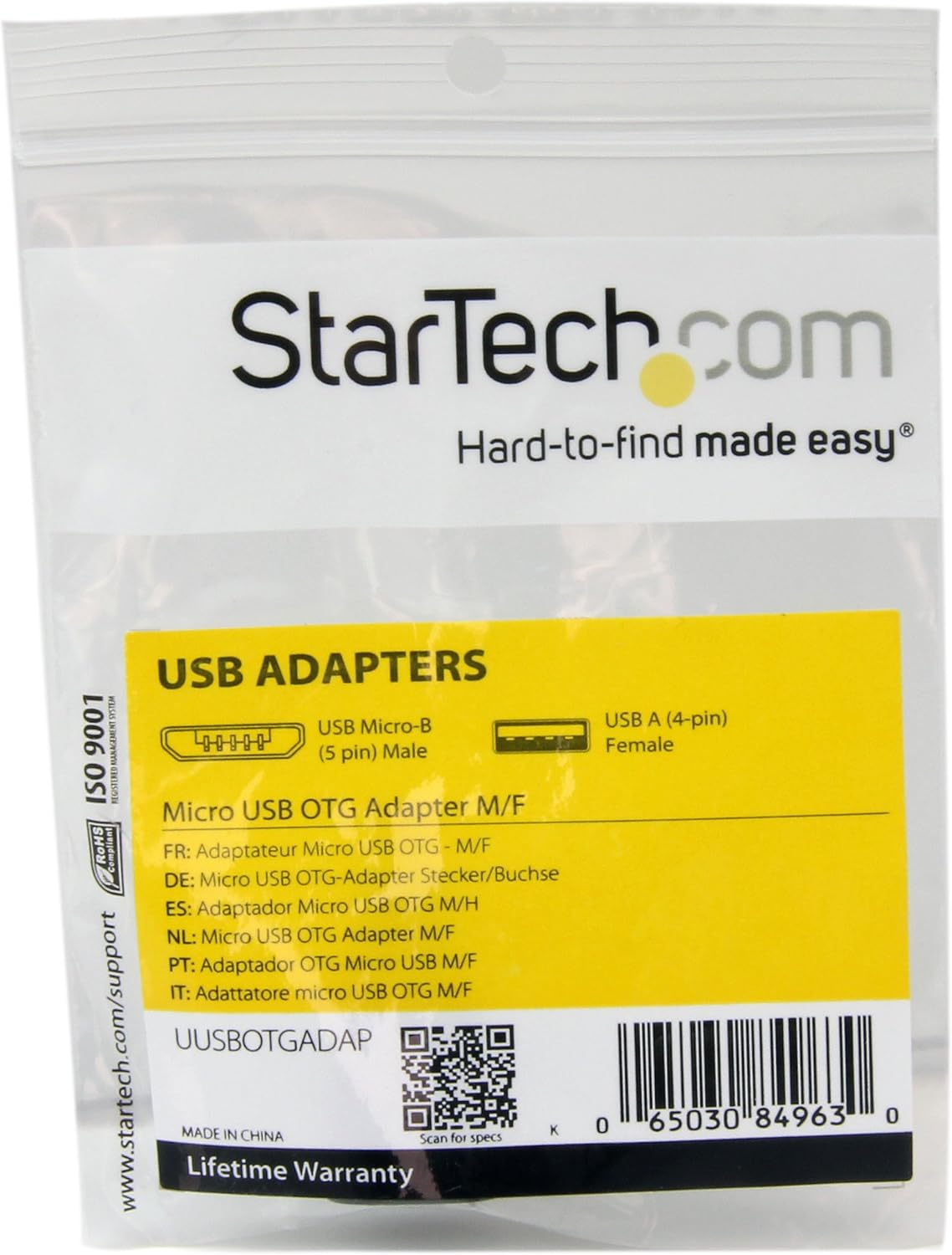 StarTech.com Micro USB OTG to USB Adapter - Micro USB Male OTG to USB Female Adapter - USB On The Go Adapter (UUSBOTGADAP)