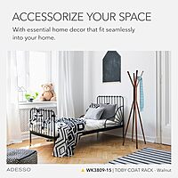 Adesso Toby Coat Rack, 68.25" T x 16.5" W x 16.5" D, Walnut