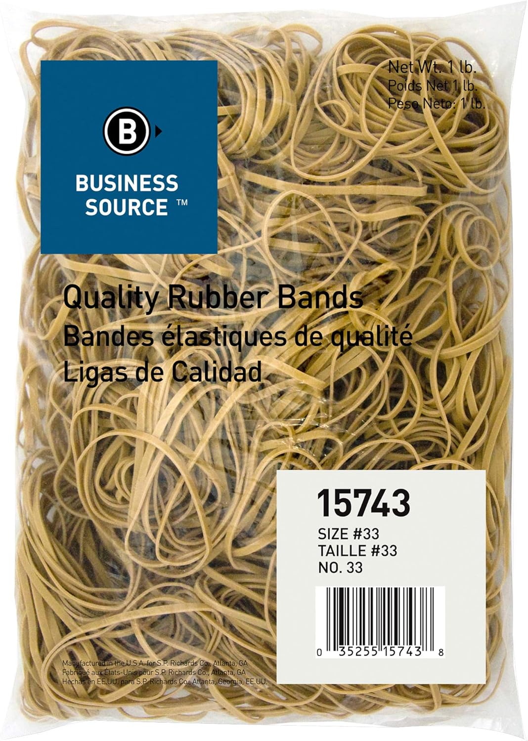 Business Source Quality Rubber Bands - Size: #33 - 3.5in Length x 0.1in Width - Sustainable - Rubber - Crepe - 600 / Pack
