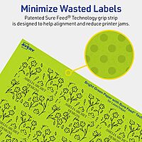 Avery Printable Square Labels, Sure Feed Technology, 2-1/8" x 2-1/8", Bright Green Labels, Print-to-The-Edge, Laser/Inkjet Printable, 120 Total, Great for Jars and Packaging 120 labels