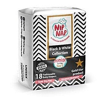 NipNap Baby Diapers Black and White Mid Count Junior – 18s