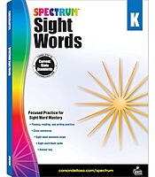 Spectrum Kindergarten Sight Words Workbook, Ages 5 to 6, High Frequency Reading and Writing Practice, Sentence Building Skills, and Sight Word Flash ... Kindergarten Workbook for Kids (Volume 104)