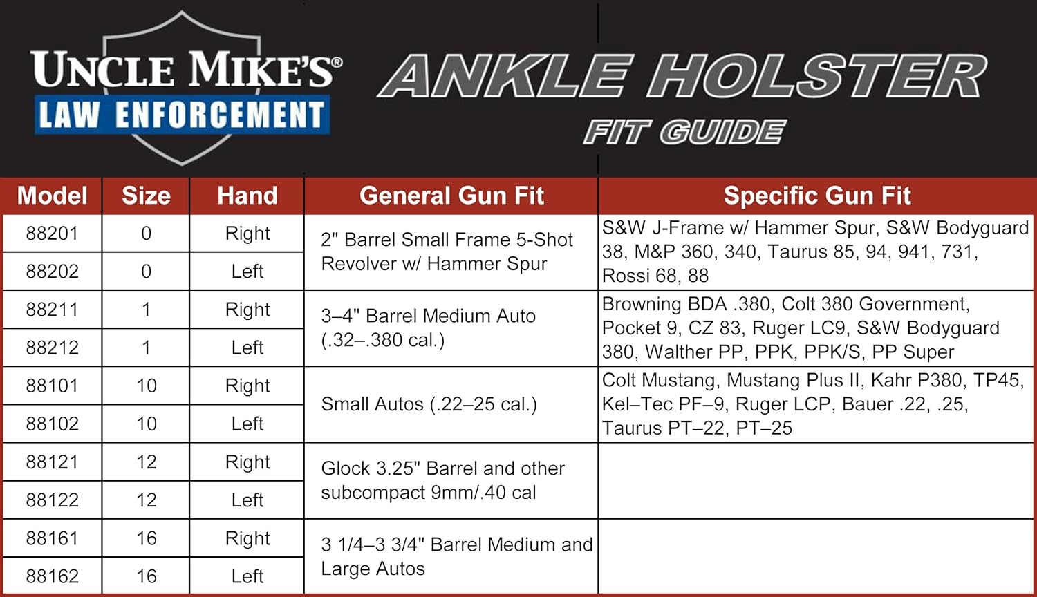 UNCLE MIKE'S Off-Duty and Concealment Kodra Nylon Ankle Holster