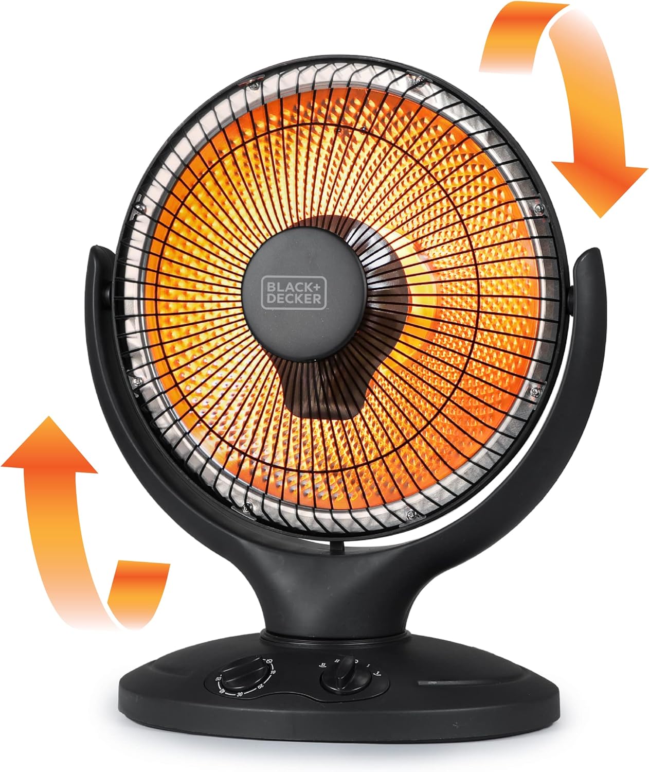BLACK+DECKER Portable Heater for Rooms up to 161 Sq. Ft., Oscillating Space Heater & Heater for Bedroom with Overheat