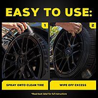 Meguiar's G190315 Ultimate Insane Shine Tire Coating, gives a Finish that Creates a Lasting Wet-Look for a Classic Black