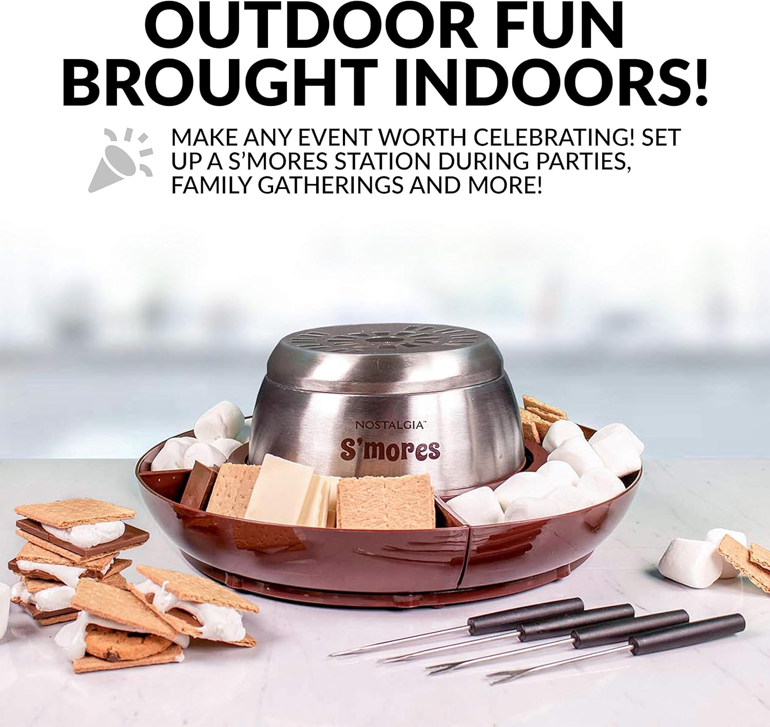NOSTALGIA Tabletop Indoor Electric S'mores Maker