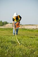 Crescent Lufkin 1/2" x 100m/328' Hi-Viz® Orange Fiberglass SAE/Metric Dual Sided Tape Measure - FM100CME, Orange/Black 100 m