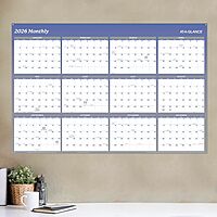 AT-A-GLANCE Reversible Vertical/Horizontal Erasable Wall Calendar, 48" x 32"