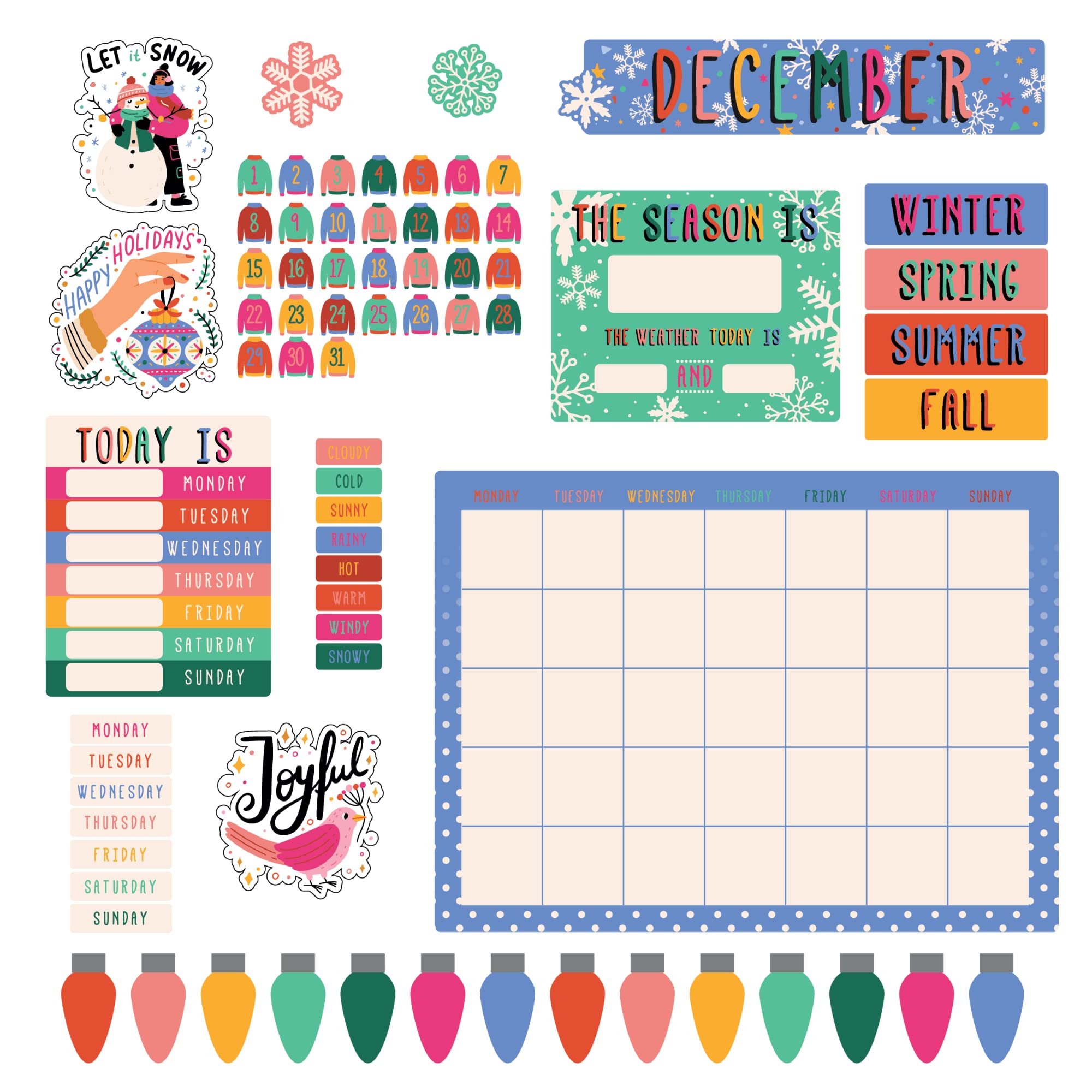 Office Depot® Brand 344-Piece Bulletin Board Kit, Seasonal Holidays