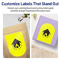 Avery Printable Arched Labels, Sure Feed Technology, 4.75" x 3.5", Neon Yellow Labels, Print-to-The-Edge, Laser/Inkjet Printable, 40 Total, Great for Shipping and Wine Bottles 40 labels
