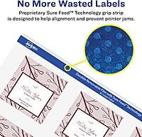 Avery Durable Removable Square Labels, Sure Feed Technology, 2" x 2", Matte White Film, Water-Resistant, Print-to-The-Edge, Laser/Pigment-Based Inkjet Printable, 96 Total 96 labels